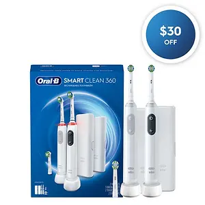 Oral-B Smart Clean 360 Rechargeable Electric Toothbrush, 2-Pack