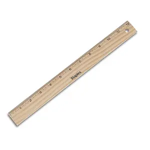 Staples 12-inch Wooden Standard Imperial Scale Ruler