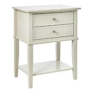 Ameriwood Home Franklin 2-Drawers Soft White Accent Table