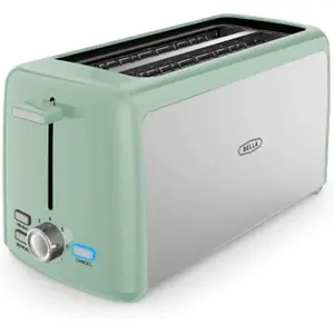 BELLA 4 Slice Long Slot Toaster, Stainless Steel and Sage