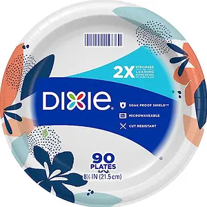 Dixie Paper Plates, 8 1/2 inch, Dinner Size Printed Disposable Plate