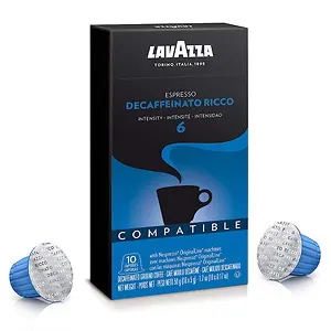 Lavazza Decaffeinato Ricco Espresso Dark Roast Capsules 10 Count (Pack of 6)