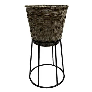 Sonoma Goods For Life Large Seagrass Planter with Metal Stand