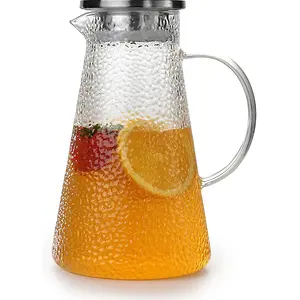 OEH Glass Pitcher, 61 oz Glass Pitcher with Lid