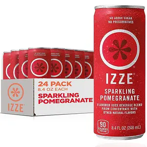 Izze Sparkling Juice, Pomegranate, 8.4 Fl Oz (Pack of 24)