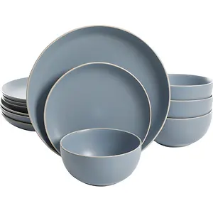 Gibson Home Rockaway Round Stoneware Dinnerware Set