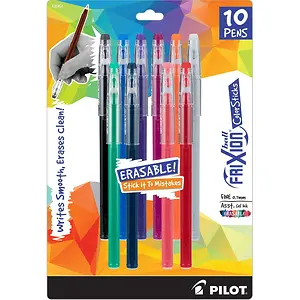 Pilot Frixion ColorSticks Erasable Gel Ink Pens, 10 Count