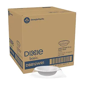 500-Count Dixie Basic Individually Wrapped Paper Bowls 12oz