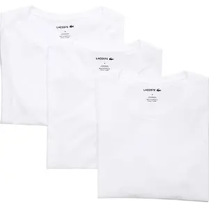 Lacoste Men's 3 Pack 100% Cotton Crewneck T-Shirts
