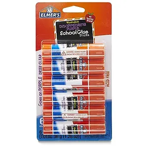 Elmer's Disappearing Purple School Glue, Washable, 6 Pack