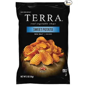 Terra Vegetable Chips, Sweet Potato with Sea Salt, 2 oz. (Pack of 8)