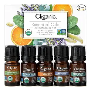 Cliganic Organic Essential Oils Set, 5-Piece