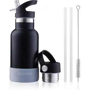 Sivaphe Stainless Steel Kids Water Bottle with Straw Lids