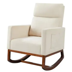 Smile Mart: $66.99 OFF Modern Upholstered Rocking Accent Chair