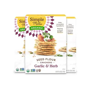 Simple Mills Organic Seed Crackers, Garlic & Herb 4.25oz