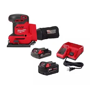 Milwaukee M18 18V 1/4 in. Sheet Sander with 2 Battery and Charger