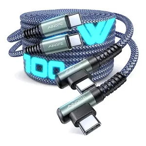 Ainope 100W USB C to USB C Charger Cable 6.6FT, 2-Pack