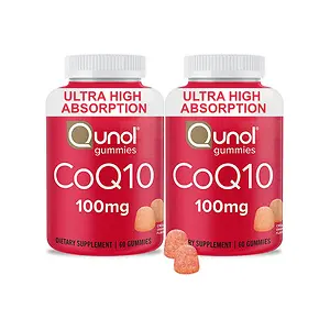 CoQ10 Gummies, Qunol CoQ10 100mg, 60 Count Pack of 2