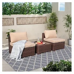 Latitude Run Davean 2-Person Outdoor Seating Group with Cushions