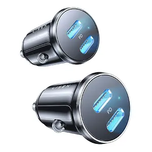 Lisen Dual 30W+30W Car Charger USB C Fast Charging, 2-Pack