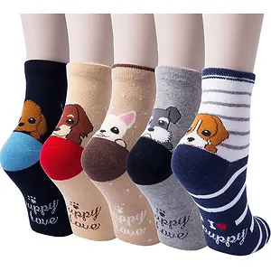 Amazon YSense Wear Cute Animal Socks for Women 5 Pairs