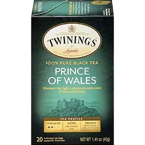 Twinings Prince of Wales Individually Wrapped Black Tea Bags, 20 Count