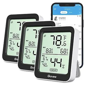 3-Pack Govee Indoor Bluetooth Temperature Humidity Monitor