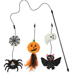 Frisco Halloween Interchangeable Teaser Wand Toy with Catnip, 3 count