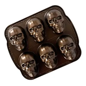 Nordic Ware Halloween Bakeware Haunted Skull Cakelet Pan