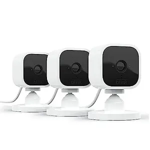 Blink Mini Compact Indoor plug-in Smart Security Camera, 3-Pack