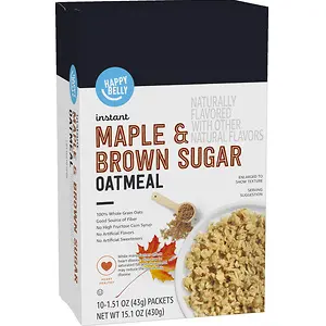 Happy Belly Instant Oatmeal, Maple & Brown Sugar, 10 Count