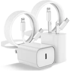 Fashia 20W iPhone Charger Fast Charging 6ft Cable, 2-Pack