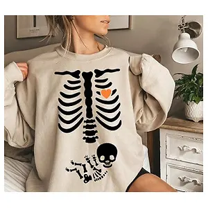 Skeleton Halloween Maternity Sweatshirt