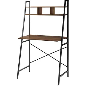 Walker Edison Industrial Wood and Metal X-Back Ladder Desk 56-in