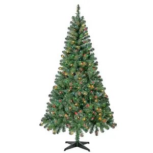 Holiday Time 6.5 ft Pre-Lit Madison Pine Artificial Christmas Tree
