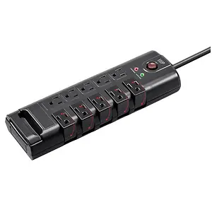 Monoprice 10 Outlet Rotating Power Strip Surge Protector 8ft Cord