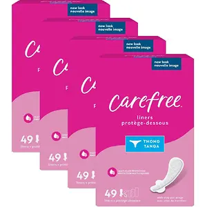 Carefree Thong Panty Liners, Unwrapped, Unscented