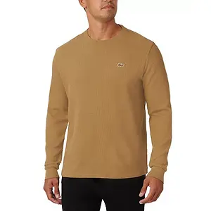 LACOSTE Men's Waffle-Knit Thermal Sleep Shirt