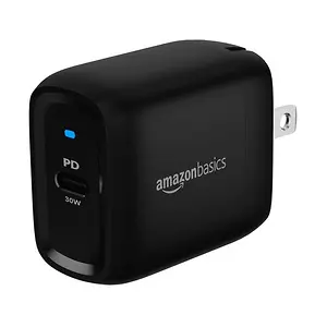 AmazonBasics 30W GaN USB-C Wall Charger with PD