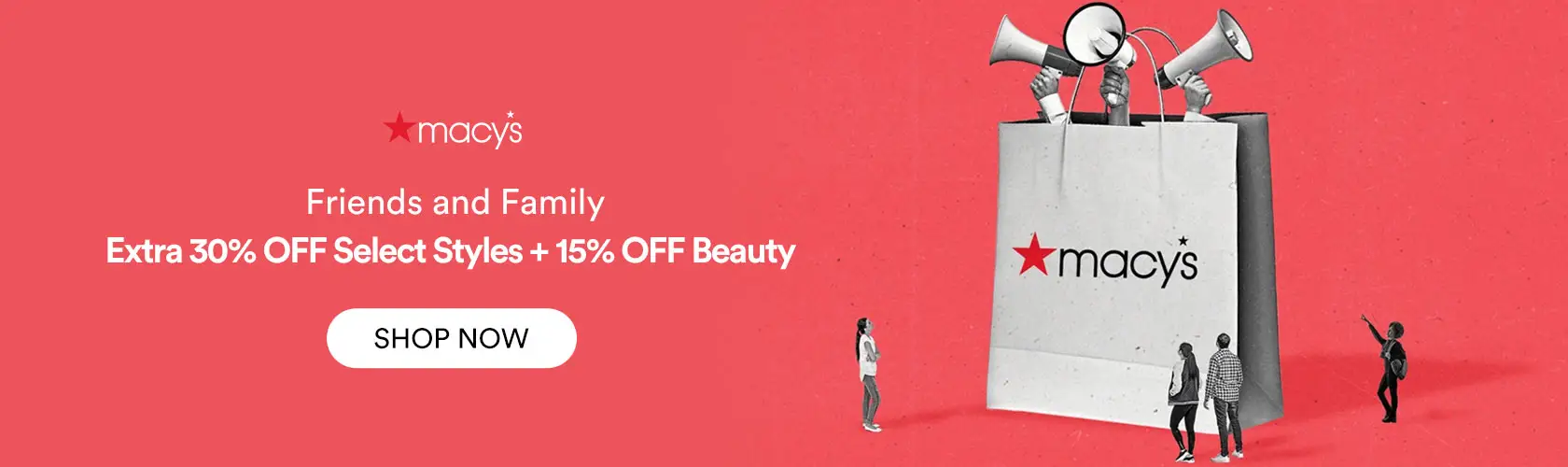 Macys: Extra 30% OFF Select Styles + 15% OFF Beauty