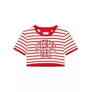 Givenchy Cropped T-Shirt In Cotton With Stripes
