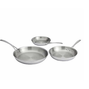 Costco：Calphalon 3-Piece Tri-Ply Clad Stainless Steel Skillet Set