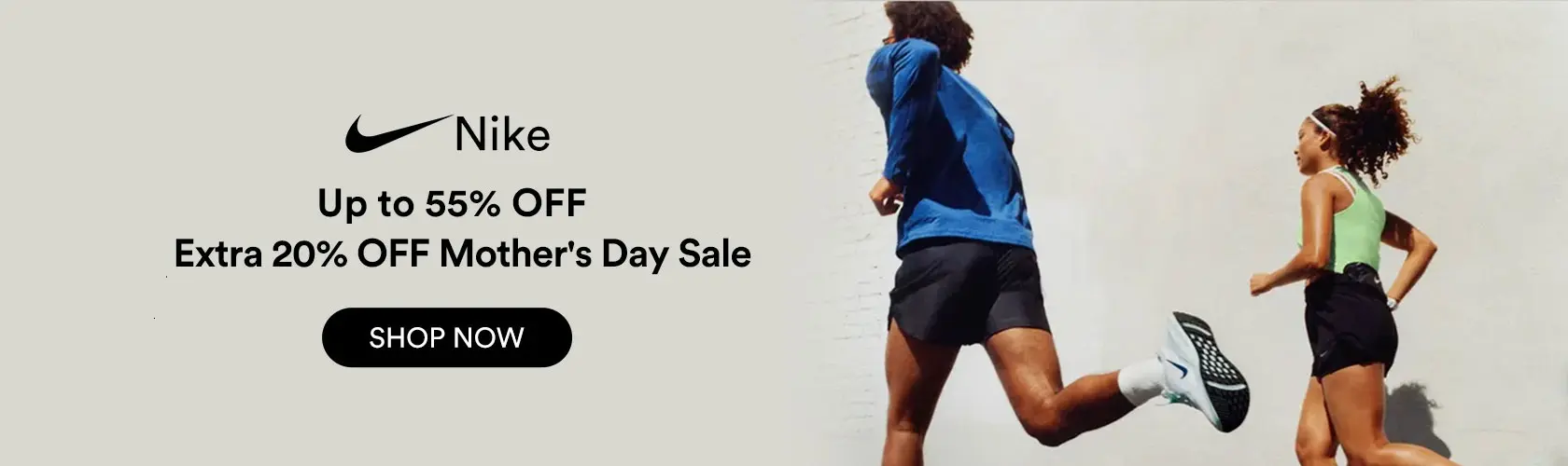 Nike: Up to 55% OFF + Extra 20% OFF Mother's Day Sale