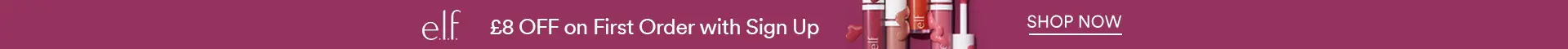 e.l.f. Cosmetics UK: Save £8 OFF on First Order with Sign Up