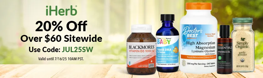 iHerb: 20% OFF over $60 Sitewide