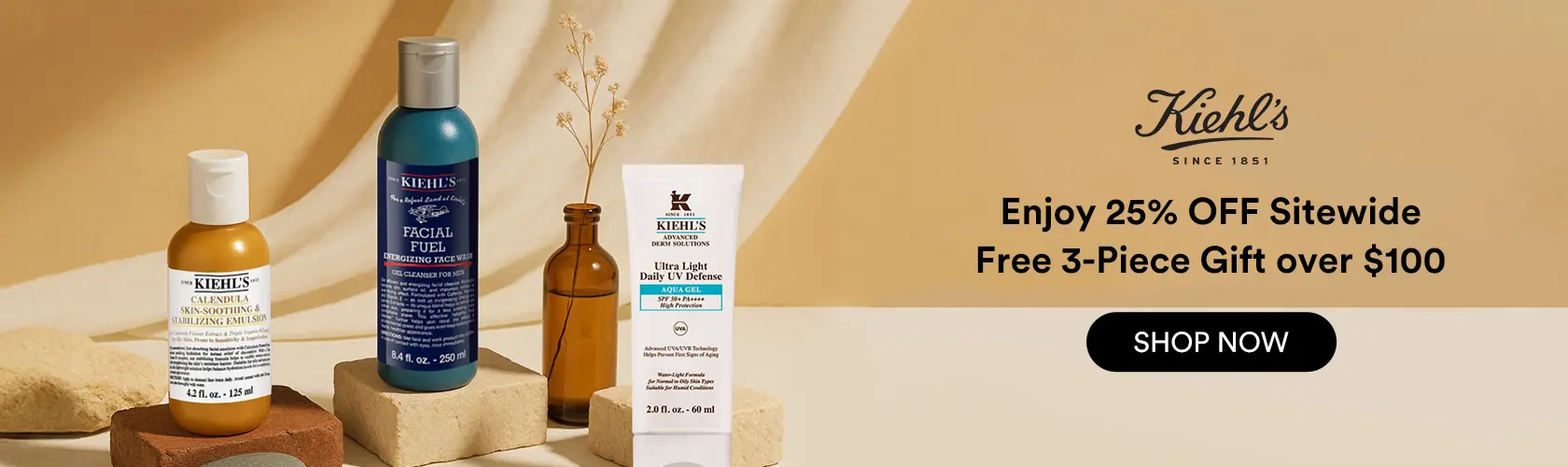 Kiehl's: Enjoy 25% OFF Sitewide + Free Gifts over $100