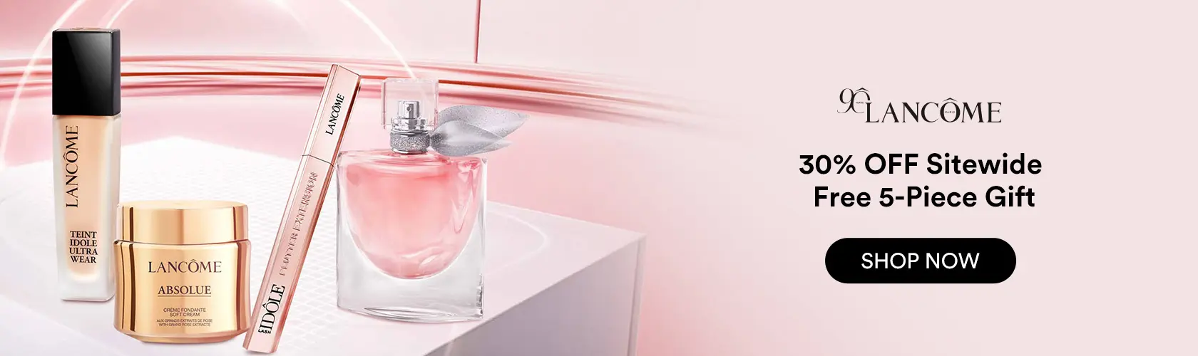 Lancome: 30% OFF Sitewide + Free 5-Piece Gift