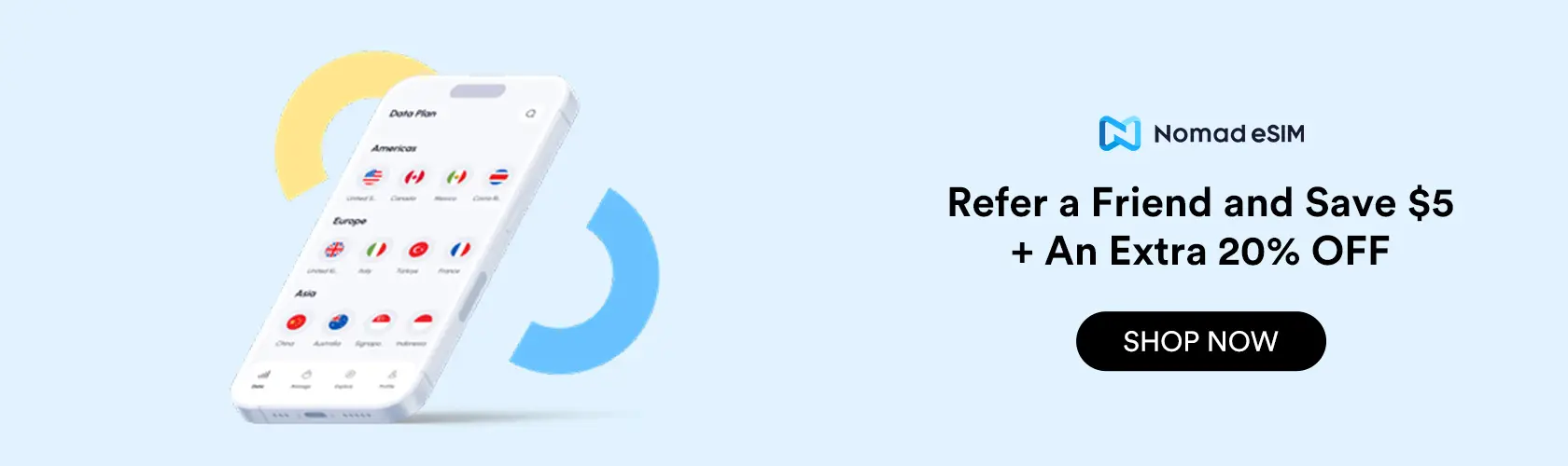 Nomad eSIM: Refer a Friend and Enjoy $5 OFF + An Extra 20% OFF