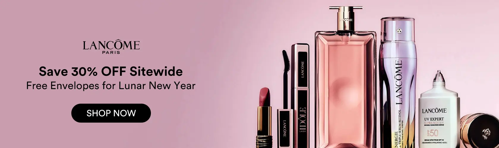 Lancome: Save 30% OFF Sitewide + Free Envelopes