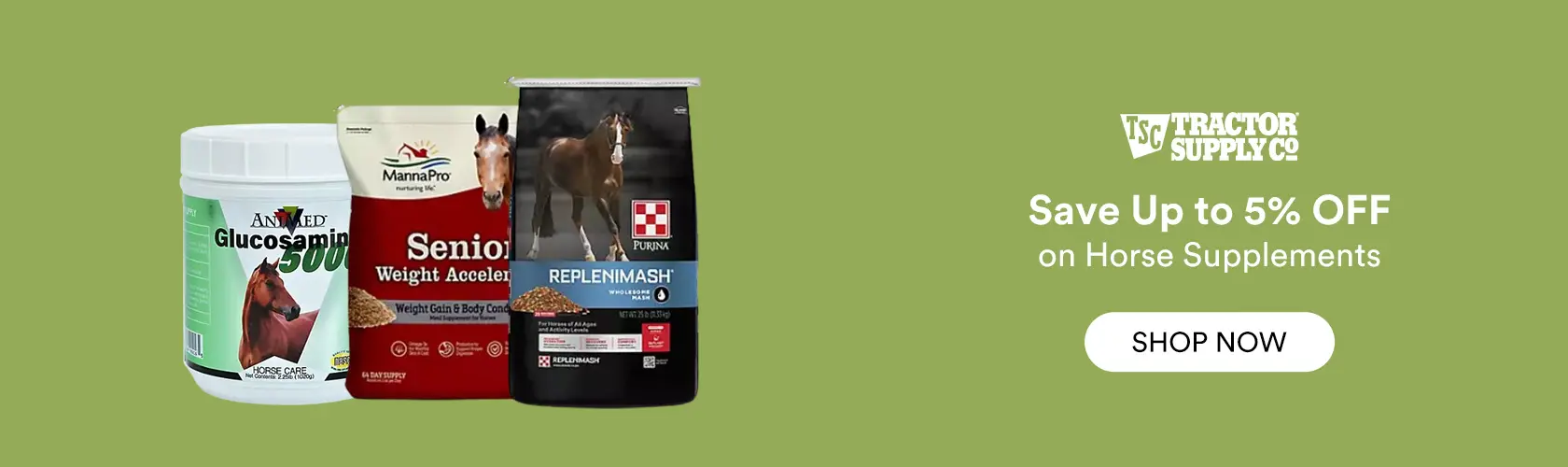 Tractor Supply Company: Save Up to 5% on Horse Supplements